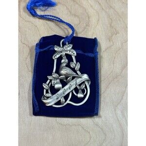 2001 Avon Pewter Christmas Ornament Partridge In A Pear Tree - With Original Box